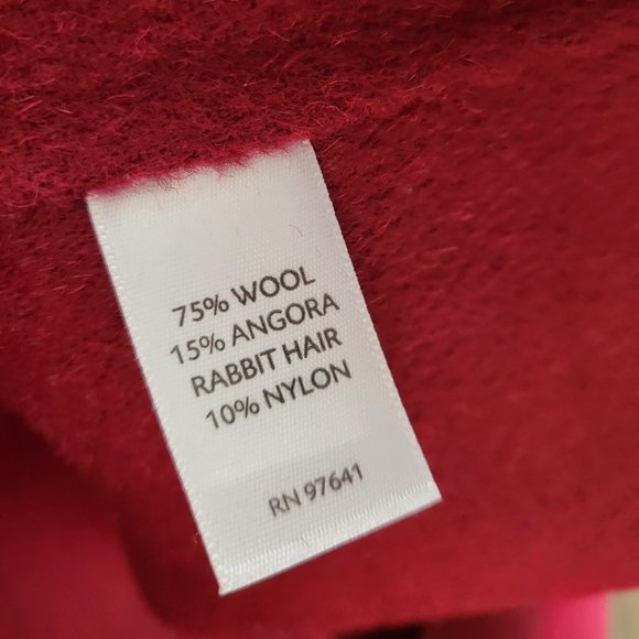 J. Jill Wool Blend Long Coat Red Size Large - Picture 13 of 13